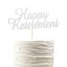 Arthsdite Happy Retirement Cake Topper Retired Cake Pick Retirement Theme Birthday Party Cake Decorations Supplies - Silver Glitter
