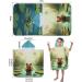 Aiorber Children's Bathing Poncho with Hood | 76x76cm Microfiber Towel | Ultra Soft & Absorbent Beach & Shower Towel | Perfect for Kids Ages 5-10 - Green Design - Buy Online on SooperMarket.com