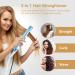 2-in-1 Mini Hair Smooth & Curling Iron - Portable Travel Ceramic Styler for Women & Short Hair - Blue - Buy Online on SooperMarket.com