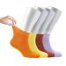 Cosyfeel Women Loose Diabetic Socks | 4-Pack Neuropathy Ankle Socks for Ladies | Super Soft Eco-Friendly Bamboo Material | Durable with Seamless Toe | Multicolour Patterns | 4 Seasons 4-7 ASSORTED-2 (LIL/B-BN/OR-PE/YL)