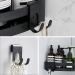 Self-Adhesive Razor Holder & Towel Hook - Bathroom & Kitchen Organizer (Black 2-Pack) - Buy Online on SooperMarket.com