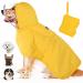 Lukovee Dog Raincoat, Dog Rain Jacket with Clear Hooded Double Layer for Large Medium Small Dogs Puppies, Adjustable Waterproof Dog Rain Coat Poncho with Reflective Rim & Storage Pocket (L, Yellow) Large Yellow