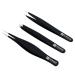 Macs Professional Tweezers Set - for Eyebrow Plucking  Ingrown Hair -Best for Eyebrow Hair  Facial Hair Removal Splinter - Stainless Steel Precision Sharp- Pointy Ends Meet Perfectly - 7343BK (Black)