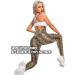 YOFIT Women High Waist Butt Lift Leggings - Brown Snake Medium | Gym Workout Yoga Pants with Tummy Control and Booty Scrunch Detail - Buy Online on SooperMarket.com