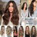 Dark Ash Blonde Clip in Hair Extensions - Long Wavy Full Head - Synthetic Fiber - 4pcs for Women - Buy Online on SooperMarket.com