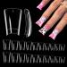 Short Duck Nail Tips 500PCS Half Cover Duck Acrylic Nails Clear Duck Feet Flare Nail Tips for Acrylic Nails Extra Short Fan Wide French False Nail Extension for Nail Salon 10 Sizes 500 Half Cover Duck Nails