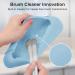 Travel Makeup Brush Holder | Silicone Portable Cosmetic Brushes Organizer with Built-in Cleaner | Upgrade Travel Essentials Case (Sky Blue - Buy Online on SooperMarket.com