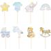 Rsstarxi 40 Pack Baby Shower Bear Cupcake Toppers Elephant Jumpsuit Stroller Rainbow Cupcake Picks Gender Reveal Cake Decorations for Baby Shower Kids Boys Birthday Party Decorations Design 2 Boy - Buy Online on SooperMarket.com