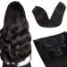 Vlasy Clip in Hair Extensions Human Hair Black Brown Hair Extensions Clip in Real Human Hair 7 Pcs Seamless Straight Natural Thick Weft Human Hair Clip in Extensions for Women 16 Inch 1B#(80 g) 16 Inch (80 g) 1B# Black Brown