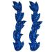 2-pcs 8-1/2 Sequin & Beaded Leaf Patch Applique Patch  FF-FF511 (Sapphire)