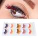 Colorful False Eyelashes - 5 Pairs 6D Long Curled Lashes for Halloween & Stage Makeup | Gradient Orange Red Blue Thick Synthetic Lashes - Buy Online on SooperMarket.com