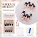 24PCS Long Black French False Nails | Square Full Cover Press On Nails for Women - Jelly Glue Included | Nail Art for Girls - Buy Online on SooperMarket.com
