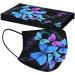 50Pc Disposable Black Face Masks with Colorful Butterfly Prints for Adults - 3-Ply Breathable Filter Protection in Multicolor - Buy Online on SooperMarket.com