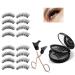 FunnAura 8Pairs Reusable Magnetic Eyelashes Natural Look Waterproof False Lashes Magnetic No Glue with Applicator(Black)