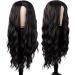 MapofBeauty 28 Inch/70 cm Long Wavy Middle Part with No Bangs Synthetic Fiber Curly Fashion Women Party Cosplay Wig (Black) - Buy Online on SooperMarket.com