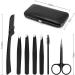 6 Piece Tweezers Set Eyebrow Tweezers Scissors Set with Stainless Steel Point Slant Flat Tip Tweezers and Eyebrow Razor and Scissors for Eyebrows Plucking Facial Body / Ingrown Hair Removal-Packed in Leather Case - Buy Online on SooperMarket.com