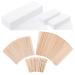 Whaline 650 Waxing Sticks Wax Strips Kit Including 350Pcs 3 Styles Wax Spatulas Wooden Wax Applicator and 300Pcs Non-Woven Waxing Strips for Body Facial Eyebrow Hair Removal