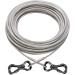 XiaZ Dog Runner Tie Out Cable for Dogs Up to 60/120/250 Pound, 10ft 15ft 20ft 25ft 30ft 40ft 50ft 60ft 70ft 100ft 120ft 150ft Dog Lead Line for Yard, Camping, Park, Outside Silver 250lbs 50ft
