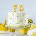 70th Birthday 3D Diamond Shape Number 70 Candles - Gold Happy Birthday Cake Topper for Wedding Decoration & Theme Parties - Buy Online on SooperMarket.com