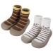 Zuimei 2 Pairs Toddler Sock Shoes Baby Boys Girls First Walking Shoes Infant Toddler Sock Slippers with Anti-Slip Rubber Soft Sole(6-12 months)