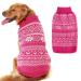 Dog Sweater Argyle - Warm Sweater Winter Clothes Puppy Soft Coat, Ugly Dog Sweater for Small Medium and Large Dogs, Pet Clothing Boy Girl Large Pink