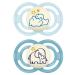 Mam Perfect Night Schnuller in the 2 Set bright in the dark tooth-friendly baby pacifier from sustainable & organic-renewable materials with pacifier box 6-16 months bear / elephant 6-16 / silicone / night (2-pack) Bear / elephant