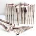 18 PCS Professional Makeup Brush Set - Travel Kabuki Face Powder & Eye Shadow Brushes with Case - Champagne - Buy Online on SooperMarket.com