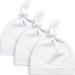 KiddyCare Newborn Hat/Baby Hats 6-12 Months GOTS Organic Cotton Baby Hats Newborn Baby Girl/Baby Boy Cotton Clouds (White) 0-6 Months