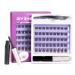 D Curl 45 Clusters DIY False Eyelashes Individual Reusable Soft Natural Easy Fan Russian Lashes Eyelash Extensions Clear Glue Individual Lashes 10-16mm 45 clusters kit - OP04