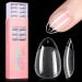AILLSA Short Almond Nail Tips - Half Matte No File Soft Gel Nail Tips False Full Cover Almond Shaped Nails Clear Acrylic Gelly Tips for Press On Nail Extension DIY Valentine Gift 360 PCS 12 Sizes Short Almond 360PCS