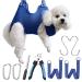 Ovtexzog Dog care hammock dishes dog wearing aid for claw cutting hanging hammock support pocket for dogs for claw cutting/claw care (small 12kg max/blue)
