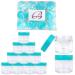 Beauticom 12 Piece 1 oz. USA Acrylic Round Clear Jars with Flat Top Lids for Creams Lotions Make Up Cosmetics Samples Herbs Ointments (12 Pieces Jars + Lids SKY BLUE TEAL)
