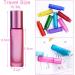 Alledomain 8PCs 10ml Essential Oil Roller Bottles - Colorful Refillable Frosted Glass with Stainless Steel Balls & Dripper - Buy Online on SooperMarket.com