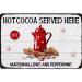 Hot Cocoa Served Here Marshmallows and Peppermint Christmas Metal Tin Sign Hot Cocoa Bar Wall Decor Farmhouuse Cfae 6x8 Inch 6x8 IN A102