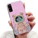 Tivenfezk Nadoli for Samsung Galaxy A71 Treibsand B r Astronaut Hidden Stand Shell caricature glitter astronaut stand soft silicone bling cell phone case transparent protective cover samsung galaxy a71 pink