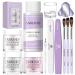 Saviland Acrylic Nail Kit for Beginner   15g Clear/White/Pink Acrylic Powder and Liquid Set with Acrylic Nail Brush Nail Forms Glass Dappen Dish Easy to Use Starter Acrylic Nail Kit for Home DIY