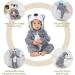 COOKY.D Baby Hooded Rompers for 3-6 Months - Koala Design | Winter Flannel Jumpsuit Pajamas for Infants 2-36 Months - Buy Online on SooperMarket.com