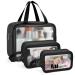 MAANGE Toiletry Bag for Women Men, Translucent Waterproof Makeup Cosmetic Bag Travel Organizer for Accessories, Toiletries Black