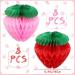 KAYNO 16 Pieces 6 Inch Strawberry Honeycomb Ball Tissue Paper Strawberry Ball Paper Strawberry Decoration for Strawberry Themed Birthday Party (Pink Red) - Buy Online on SooperMarket.com