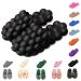 Bubble Slides Slippers for Women Men,Funny Massage Slippers,Cloud Cushion Thick Sole Spa Slides Slippers,Non-slip Stress Relief Reflexology Sandals,Shower Bedroom House Slippers 9.5-10 Women/7.5-8 Men Black
