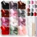 Short Press On Nails Teenitor 12 Packs 288pcs Glossy Press On Nails Short Square Fake Nails Full Cover Short Press On Nails for Women 12 Sheets Nail Adhesive Tabs Nail Files for Nail Art
