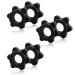 Prasacco 6 pieces of dumbbell socket nut 25mm star closures Anti-slide-resistant barbell clamps Black plastic dumbbell Sixtkant nut for barbell rods training sports