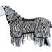 Marengos - zebra fly outdoor ceiling with fringes |Horse blanket with saddle cutout & neck part |Protection against insects |Fine -meshed flying corner |Outdoor horse ceiling in black and white |125 cm black and white 125cm