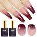 YTD Likomey Gel Polish Set 15ml Color Changing Nude Pink Burgundy Red and Glitter Nails Gel Kit Fall Winter Thermal Ombre Change Colors Translucent Salon Manicure UV Nail Vernis 2 Pcs 0.5 Oz 2-nude Pink Burgundy Red 15 ml (Pack of 2)