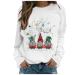 Women's Christmas Sweatshirts Cute Snowman Penguin Print O-Neck Raglan Top Shirt Pullover Comfy Warm Xmas Jumper Winter Long Sleeve Tops Loose Tunic Top Sweaters Z37-white S