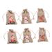 KOMBIUDA 6pcs Christmas Sack Bags Drawstring Christmas Bag Multipurpose Storage Bags Elk Burlap Bag
