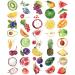 Everjoy Realistic Temporary Tattoos - 41 Designs  20 Pcs  Waterproof Watercolor Fruits Tattoos for Kids