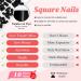 LuckForever 240pc Matte Black Square Press On Nails - Medium Glue On Acrylic Nail Set | Full Cover Artificial Fingernails with Adhesive Tabs - Buy Online on SooperMarket.com
