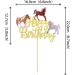 Gold Horse Birthday Cake Topper - Wild Animal Muffin Decoration for Baby Showers & Birthday Parties - Buy Online on SooperMarket.com