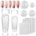 EBANKU 2PCS Clear Nail Stamper Double Sided Silicone Jelly Stampers with 4PCS Scrapers and 4PCS Silicone Replace Nail Art Stamper Heads for Manicure Tools